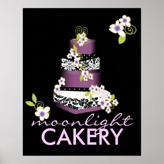 PixDezines Desiree Damask Cake, Lilac Poster (Vorne)