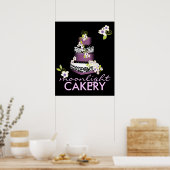 PixDezines Desiree Damask Cake, Lilac Poster (Küche)