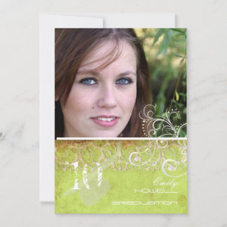 PixDezines Desiree Damask/Custom Foto Abschluss Einladung