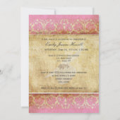 PixDezines Desiree Damask/Vintag+Pink Einladung (Rückseite)