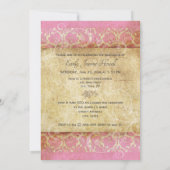 PixDezines Desiree Damask/Vintag+Pink Einladung (Rückseite)