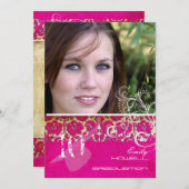 PixDezines Desiree Damask/Vintag/Wirbel Einladung (Vorne/Hinten)