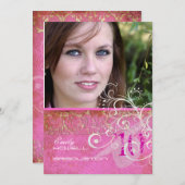 PixDezines Desiree Damask/Vintag/Wirbel Einladung (Vorne/Hinten)