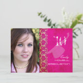 PixDezines Desiree Damask/Vintag/Wirbel Einladung (Stehend Vorderseite)