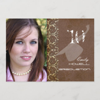 PixDezines Desiree Damask+Wirbel Abschluss Einladung