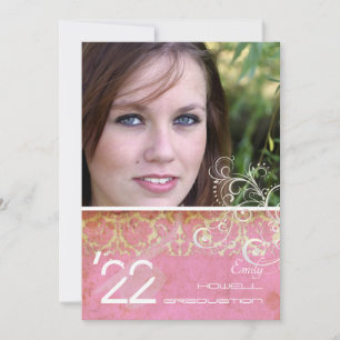 PixDezines Desiree Damast/Rosa Einladung