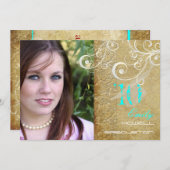 PixDezines Desiree Vintag Damask/2011 Abschluss Einladung (Vorne/Hinten)