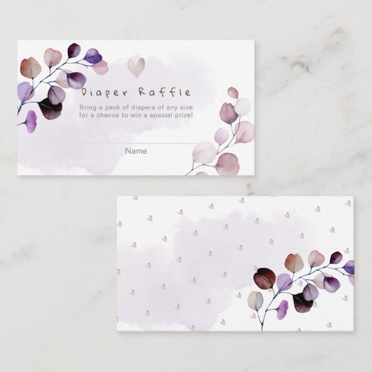 PixDezines Diaper Raffle Gum Eukalyptus Platzkarte (Vorne/Hinten)