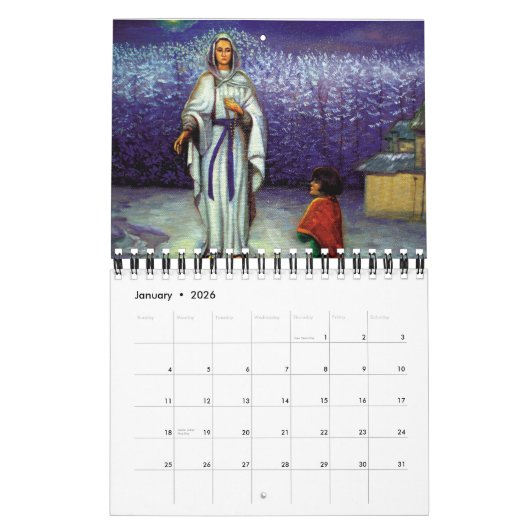 PixDezines die Jungfrau Mary/Anscheinungen jedes J Kalender (Jan 2026)