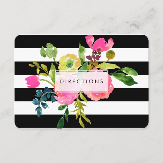 PixDezines Directions Floral Mitzvah/DIY bckgrnd Begleitkarte (Vorderseite)