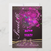 PixDezines Disco Ball Sweet 16/ princess/tiara Einladung (Vorderseite)