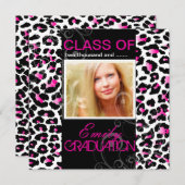 PixDezines diy 2012 graduation, cheetah Einladung (Vorne/Hinten)