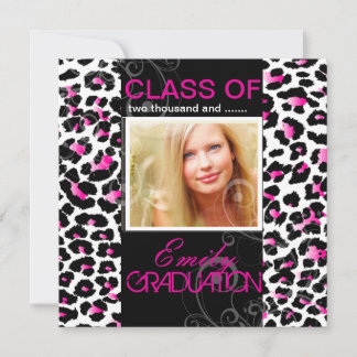 PixDezines diy 2012 graduation, cheetah Einladung
