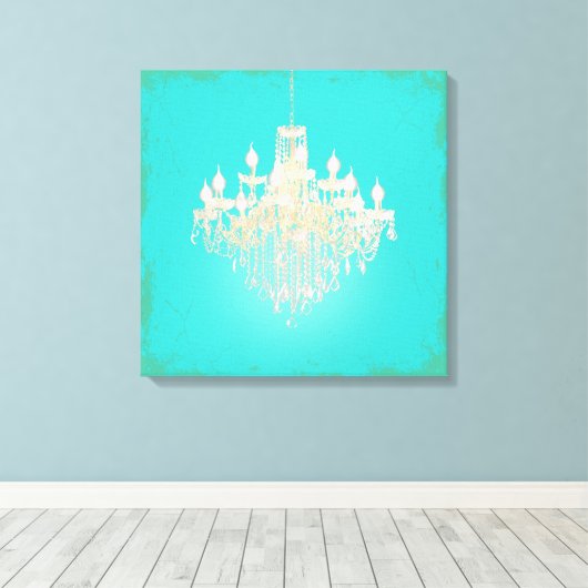 PixDezines DIY Background/Crystal Chandelier Leinwanddruck (Insitu (Holzboden))