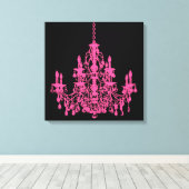 PixDezines DIY Background/Pink Crystal Chandelier Leinwanddruck (Insitu (Holzboden))