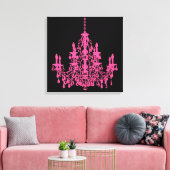 PixDezines DIY Background/Pink Crystal Chandelier Leinwanddruck (Insitu (Wohnzimmer))
