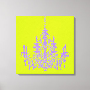 PixDezines DIY Bckgrnd/lila Kristallleuchter Leinwanddruck