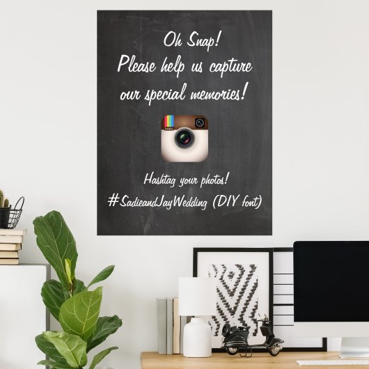 PixDezines DIY Chalkboard/Instagram Zeichen Poster (Heimbüro)