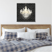 PixDezines DIY Color Damask/Crystal Chandelier Leinwanddruck (Insitu (Schlafzimmer))