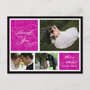 PixDezines DIY Color/Damask Fotos Vielen Dank Postkarte