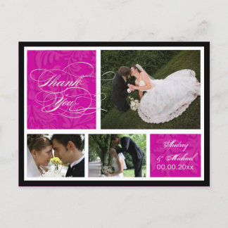 PixDezines DIY Color/Damask Fotos Vielen Dank Postkarte