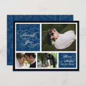 PixDezines DIY Color/Damask Fotos Vielen Dank Postkarte (Vorne/Hinten)