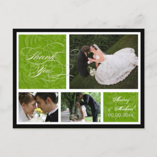 PixDezines DIY Color/Damask Fotos Vielen Dank Postkarte