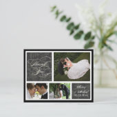 PixDezines DIY color/Damask Fotos Vielen Dank Postkarte (Stehend Vorderseite)