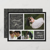 PixDezines DIY color/Damask Fotos Vielen Dank Postkarte (Vorne/Hinten)