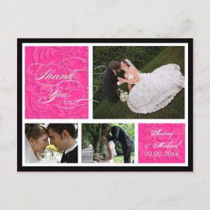 PixDezines DIY Color/Damask Fotos Vielen Dank Postkarte
