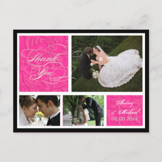 PixDezines DIY Color/Damask Fotos Vielen Dank Postkarte
