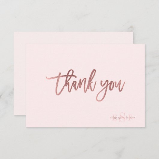 PixDezines DIY Color/Monogram Danke/flach Dankeskarte (Vorne/Hinten)