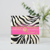 PixDezines DIY color/natural Zebra, Bat Mitzvah Einladung (Stehend Vorderseite)