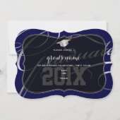 PixDezines DIY color/Silver Script Abschluss Einladung (Rückseite)