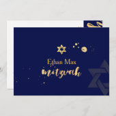 PixDezines DIY color/Stylish Script/Bar Mitzvah Einladung (Vorne/Hinten)