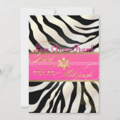 PixDezines DIY color/Zebra, Bat Mitzvah Einladung (Vorderseite)