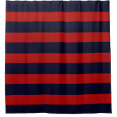 PixDezines DIY Colors Red Navy Stripes einstellbar Duschvorhang (Vorderseite)