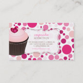 PixDezines diy cupcake+polka Punkte Visitenkarte (Rückseite)