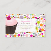 PixDezines diy cupcake+Regenbogenpolka-Punkte Visitenkarte (Rückseite)