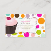 PixDezines diy cupcake+Regenbogenpolka-Punkte Visitenkarte (Rückseite)