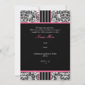 PixDezines diy Ereignis. Monogramm Fidora-Damast Einladung (Rückseite)