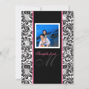 PixDezines diy Ereignis. Monogramm fidora Damast Einladung