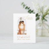 PixDezines DIY Farbbogenrahmen Save the Date Postkarte (Stehend Vorderseite)