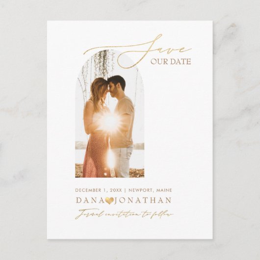 PixDezines DIY Farbbogenrahmen Save the Date Postkarte (Vorderseite)