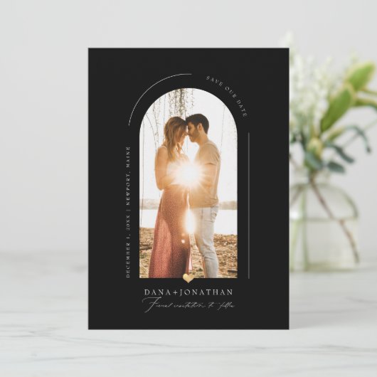 PixDezines DIY Farbe Bogenrahmen Rett Datum Einlad Einladung (Stehend Vorderseite)