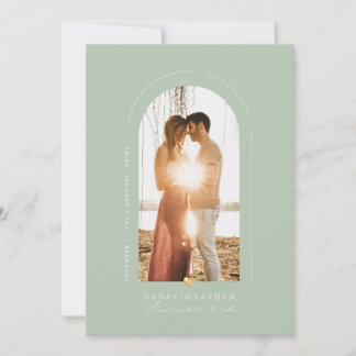 PixDezines DIY-Farbe Celadon-Bogen Save Date Einladung