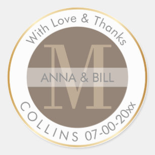 PixDezines DIY Farbe/Cocoa/Danke Runder Aufkleber