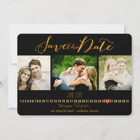 PixDezines DIY Farbe/Fotos Save the Date (Vorderseite)