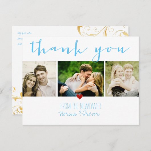 PixDezines DIY Farbe/Hochzeit danke/lustiges Drehb Postkarte (Vorne/Hinten)