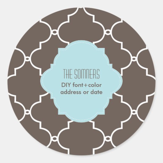 PixDezines DIY Farbe, marokkanische Trellis Runder Aufkleber (Vorderseite)